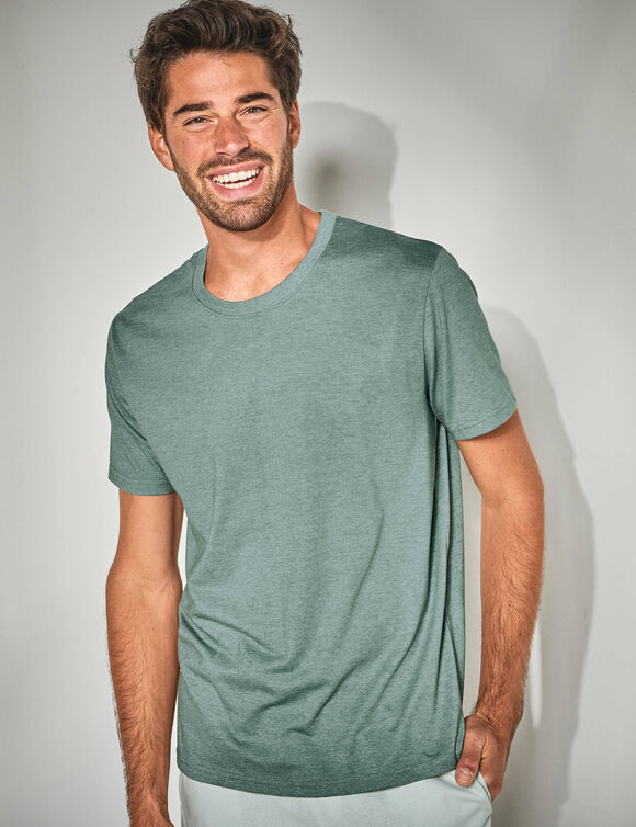 T-shirt col rond manches courtes - lot de 3 (ch azur + tilleul + vert)