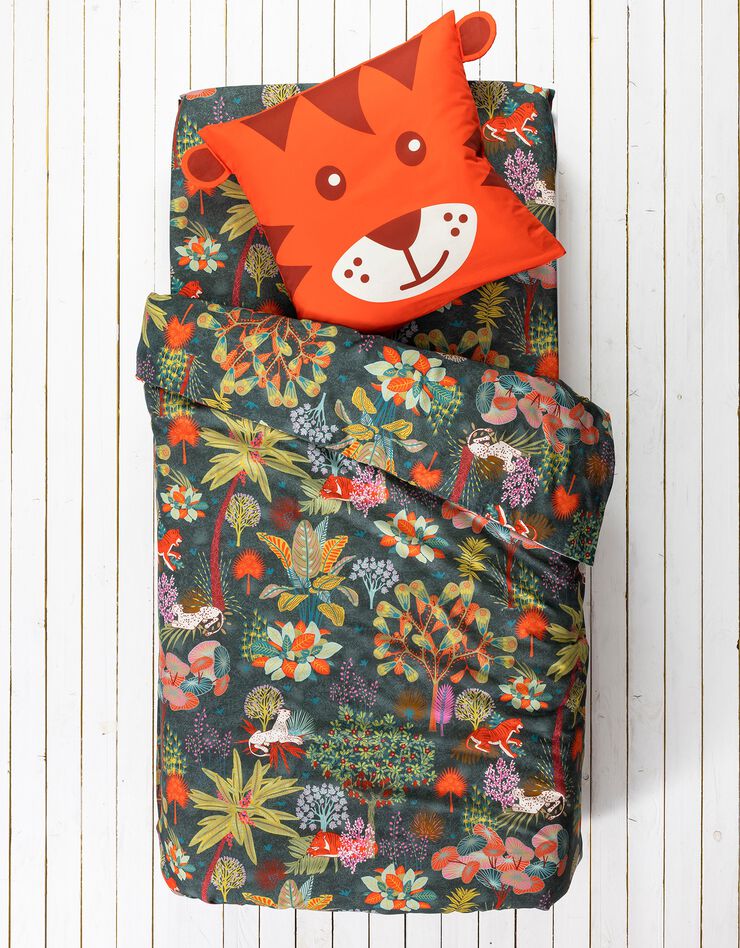 Linge de lit enfant imprimé Diego en coton biologique, éco-responsable (vert)