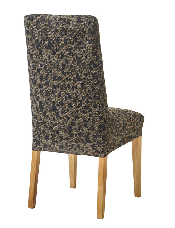 Housse de chaise extensible, motif tachet&eacute; graphique (marron)