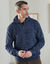 Pull col camionneur c&ocirc;te anglaise 30% laine (bleu moulin&eacute;)