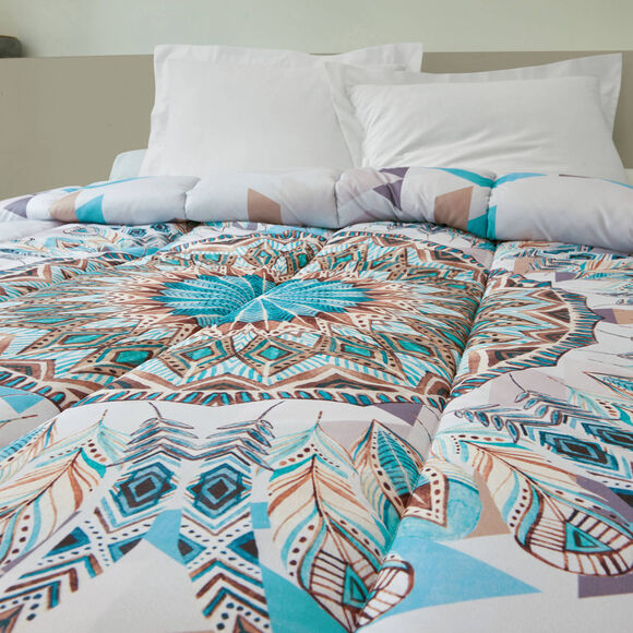 Couette microfibre imprimé Attrape-rêves 400 g/m² (bleu)
