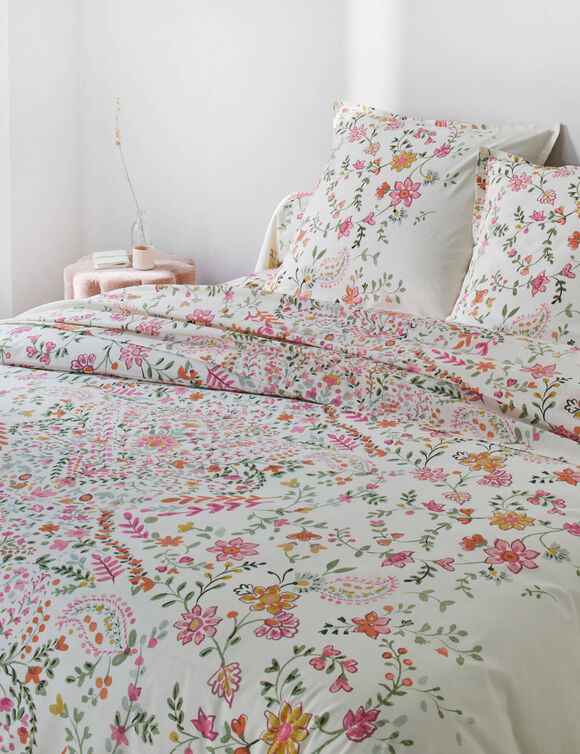 Linge de lit Alexia imprim&eacute; - coton 57 fils/cm&sup2; (rose)