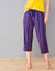 Estrella 3/4 broek met gestreepte print - katoen (marine)