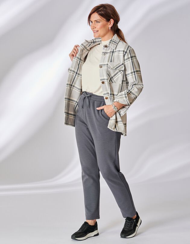 Pantalon maille fuselé, gris Pantalon maille fuselé, gris, hi-res