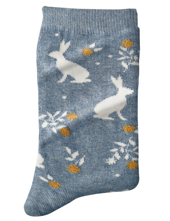 Bedrukte sokken - set van 3 paar (blauw / groen)