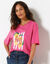 T-shirt loose imprim&eacute; "un zeste d'&eacute;t&eacute;", jersey (rose)
