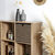 Cube de rangement pliable, velours c&ocirc;tel&eacute; (gris)