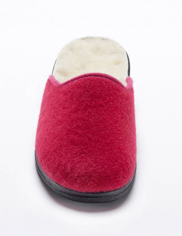 Chaussons mules - fourrés laine (framboise)