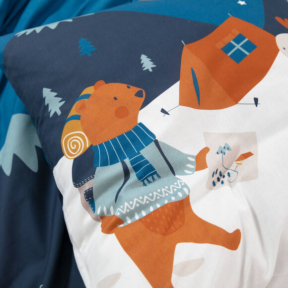 Linge de lit enfant imprimé Rando - coton  (blanc)