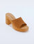 Mules cuir &agrave; talon (caramel)