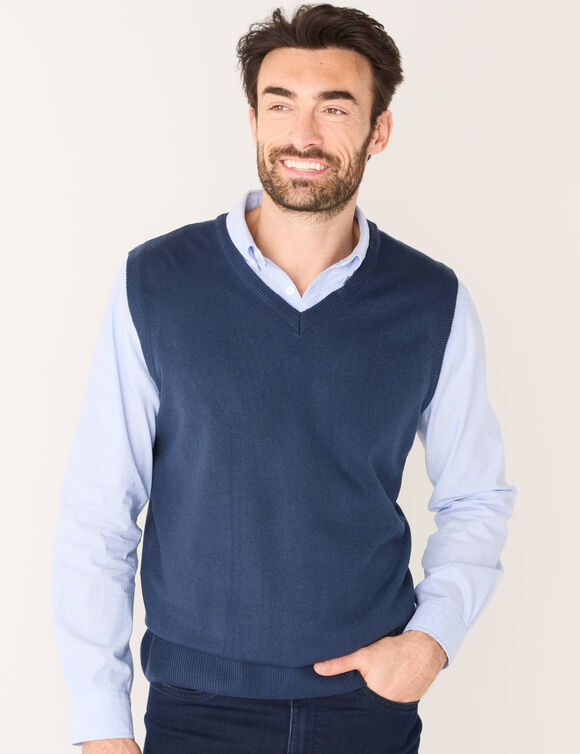 Débardeur col V (marine)