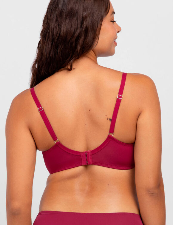 Soutien-gorge satin et dentelle P&eacute;n&eacute;lope - avec armatures  (rouge)