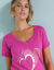 T-shirt met V-hals en goudkleurige print (Indisch roze)