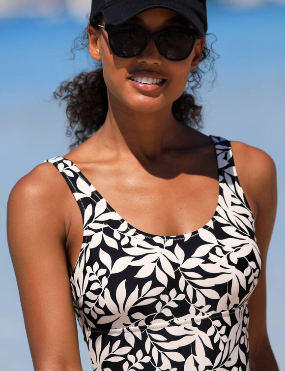 Maillot de bain 1 pièce Linao (noir / écru)