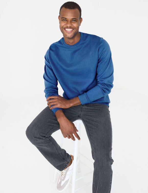 Sweat molleton col rond (bleu)