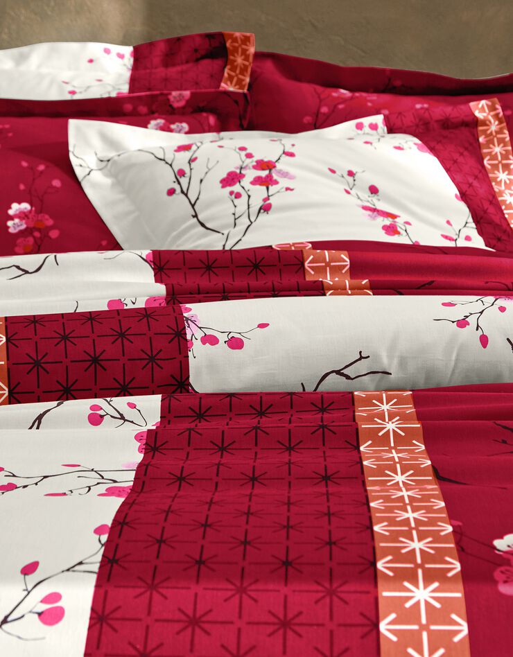 Linge de lit Kimori en coton imprimé fleurs de cerisier, rouge Linge de lit Kimori en coton imprimé fleurs de cerisier, rouge, hi-res image number 2