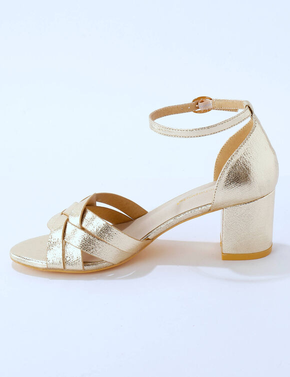 Goudkleurige sandalen met hak (goudkleurig)