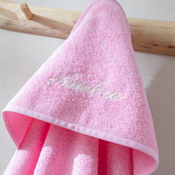 Badcape voor baby, personaliseerbaar (roze)