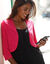 Effen bolero met 3/4-mouwen (fuchsia)