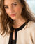 Tweekleurige cardigan in jasjesstijl, jerseytricot (ecru / zwart)