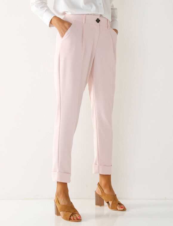Pantalon 7/8ème fuselé fluide (rose poudré)