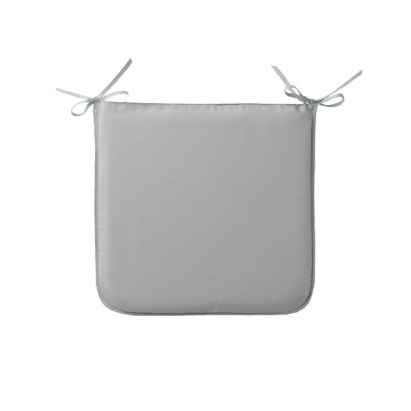 Effen stoelkussentje, vierkant model - set van 2 (parelgrijs)