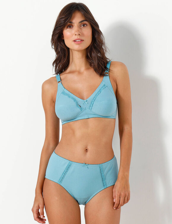 Culotte maxi en coton ajour&eacute; - Lot de 2 (bleu + lavande)