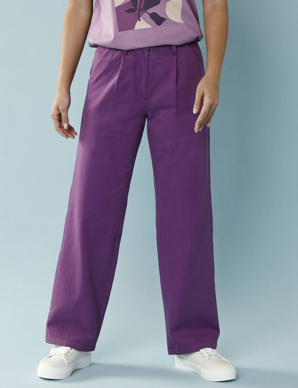 Pantalon coupe large, Spécial Petites (violine)