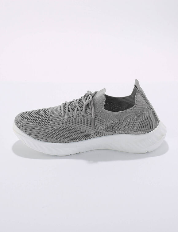 Lichte sneakers van mesh met veters (grijs)