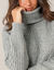 Pull col boule, maille anglaise (gris chin&eacute;)
