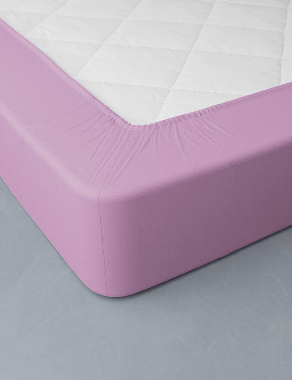 Effen hoeslaken in jersey, hoekdiepte 40 cm (lavendel)