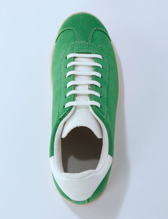 Baskets vintage cro&ucirc;te de cuir color&eacute;es (vert)