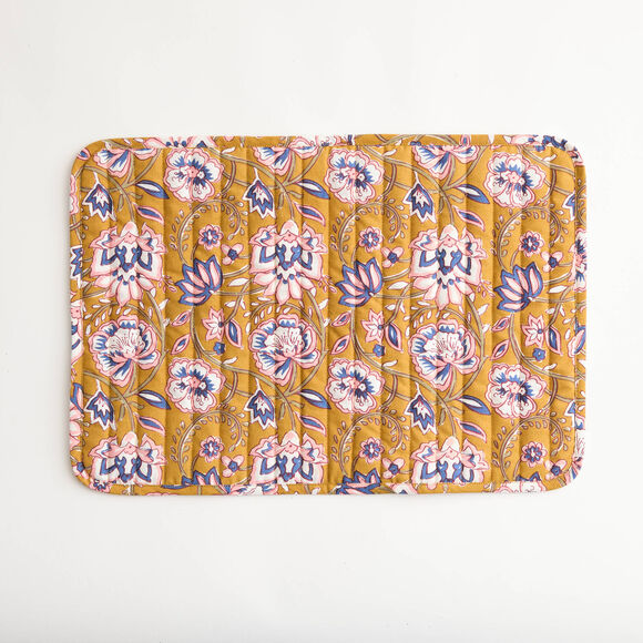 Omkeerbare gematelasseerde placemat - set van 2 (karamel)