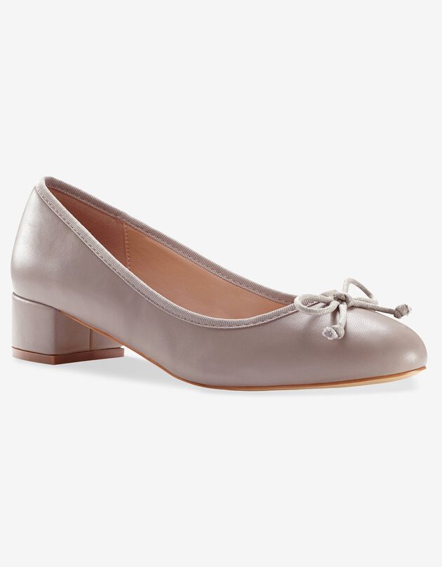 Ballerines petit talon (taupe)