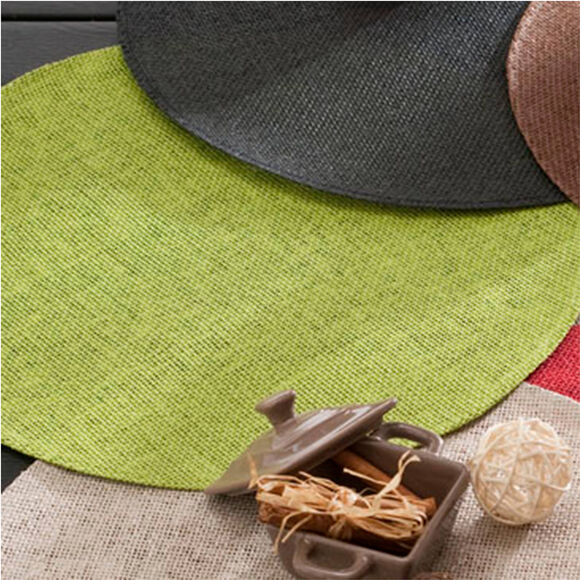 Ronde bamboe placemats - Set van 4 (anijs)