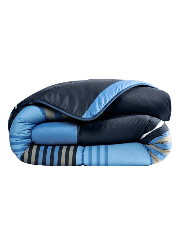 Couette coton imprimée Detroit 400 g/m² (marine)