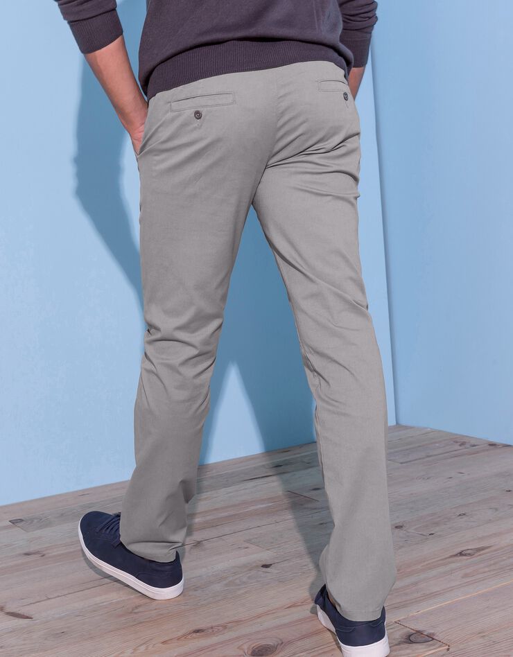 Ruwe olie Vervagen Boos Chino broek in keperstof, grijs | Blancheporte