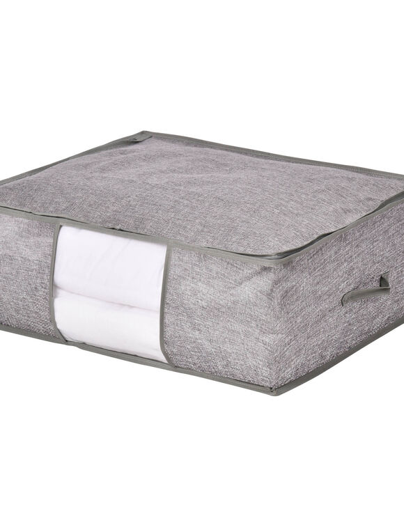 Housse rangement tissu gris pour couette (gris)