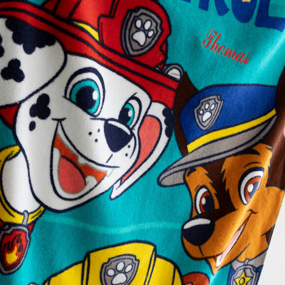 Drap de bain enfant Pat'Patrouille® personnalisé éponge et velours coton - 320g/m2  (bleu)
