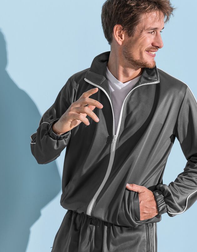 Veste sport microfibre zippée (gris)