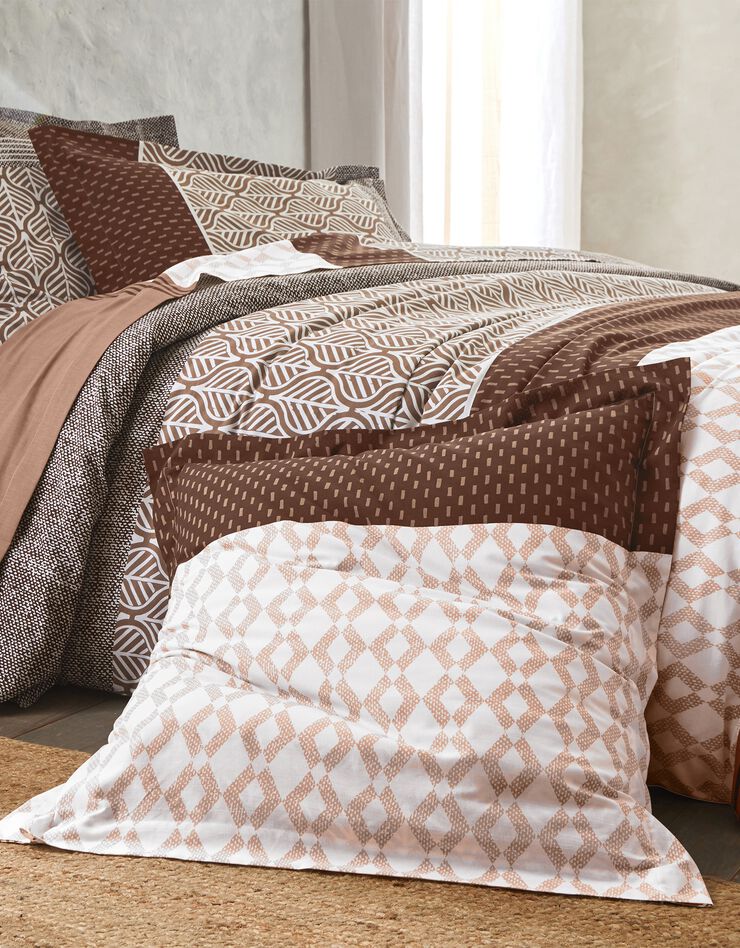 Linge de lit Tommy imprimé géométrique - coton (beige)