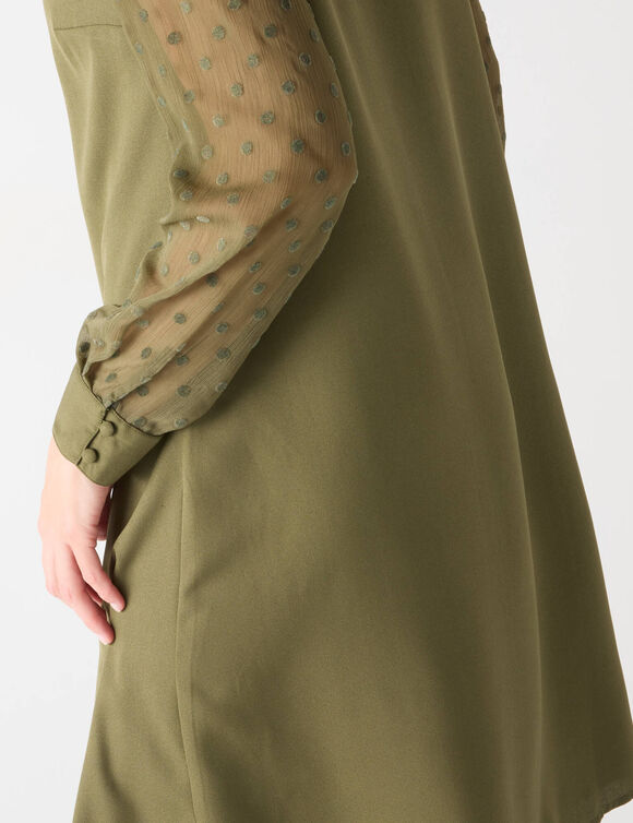 Robe housse manches plumetis (bronze)