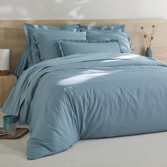 Linge de lit uni percale (bleu clair)