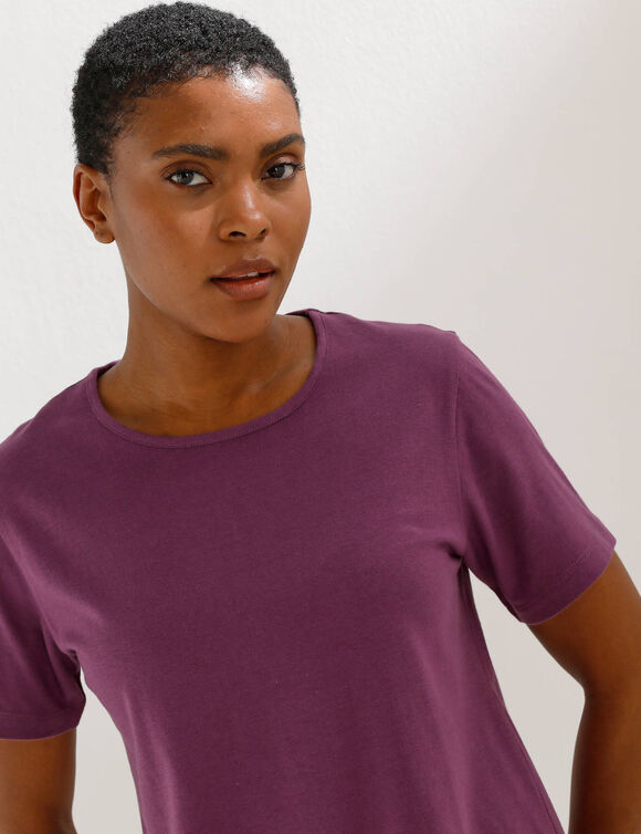 T-shirt manches courtes uni (prune)