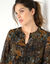 Robe courte plissée imprimée (noir / bronze)