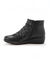 Boots compens&eacute;es pliss&eacute;es dos effet textur&eacute; (noir)