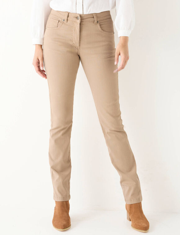Jean droit, grande stature (beige)
