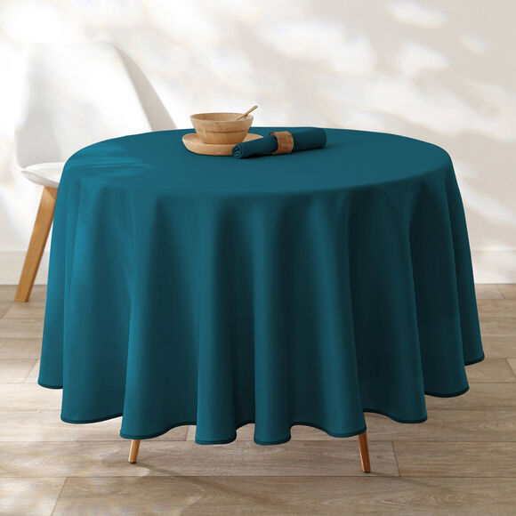 Nappe unie entretien facile (bleu canard)