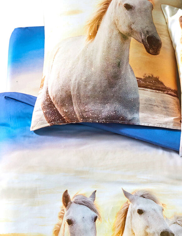 Bedlinnen Haras in katoen met paardenprint (beige)