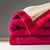 Couverture bicolore pure laine 800 g/m² (rose pivoine)